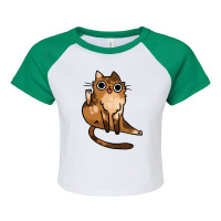 Cat Licking Raglan Crop Top | Artistshot