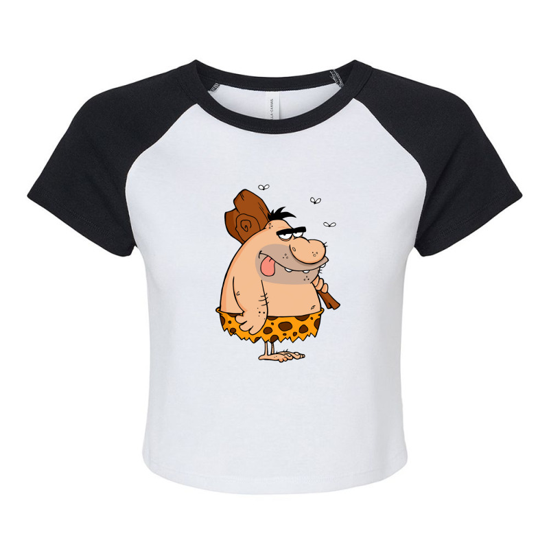 Caveman Raglan Crop Top by airlagga | Artistshot