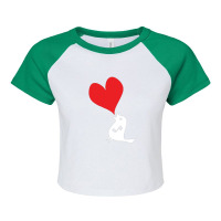 Bird Love Heart Animal Graph Note Music Party Pop Art Gift Raglan Crop Top | Artistshot