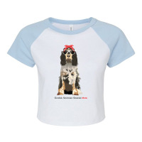 English Springer Spaniel Mom Retro Mothers Day Raglan Crop Top | Artistshot