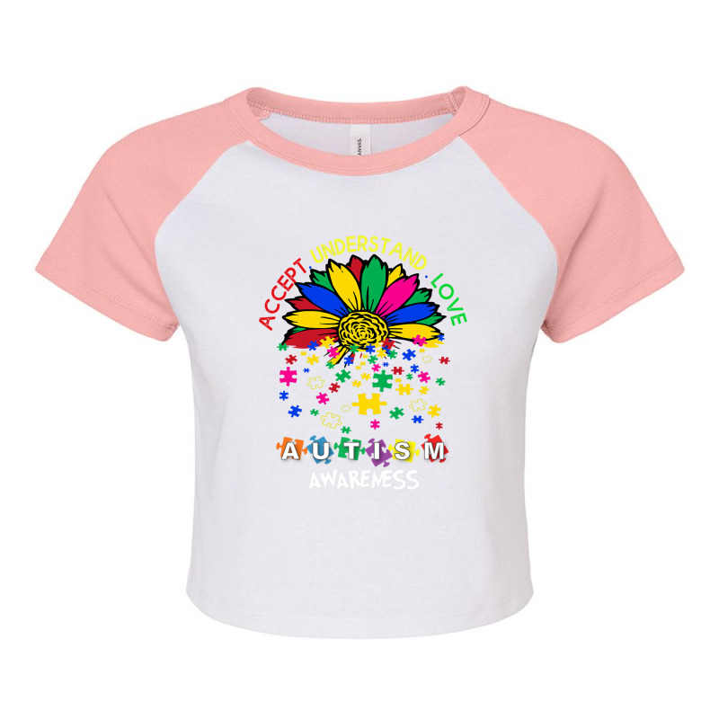 Autism Awareness Accept Understand Love Autism Raglan Crop Top by mrlee | Artistshot