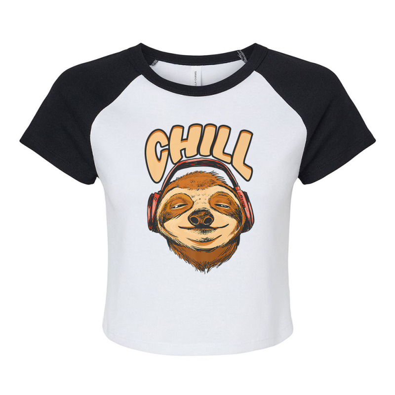 Sloth Chill Earphones Sloth Slow Animal Sloth Raglan Crop Top by urethrapricey | Artistshot