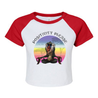 Positivity Please For Light Raglan Crop Top | Artistshot