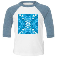 Neo Retro Floral Ethnic Blue Sanur Motifs Toddler 3/4 Sleeve Tee | Artistshot