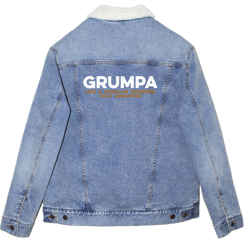 Grumpa Like A Regular Grandpa Only Grumpier C Unisex Sherpa-lined Denim Jacket | Artistshot