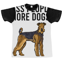 Less People More Dogs Airedale Terrier Funny Intro Graphic T-shirt | Artistshot