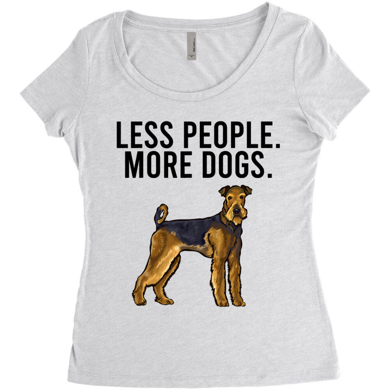 Less People More Dogs Airedale Terrier Funny Intro Women's Triblend Scoop T-shirt by DENNISDAVIS | Artistshot