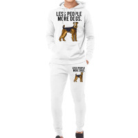 Less People More Dogs Airedale Terrier Funny Intro Hoodie & Jogger Set | Artistshot