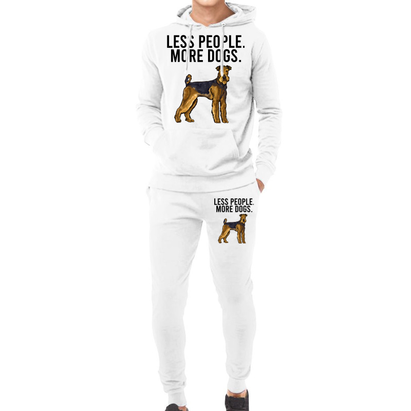 Less People More Dogs Airedale Terrier Funny Intro Hoodie & Jogger set by DENNISDAVIS | Artistshot