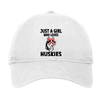 Just A Girl Who Loves Siberian Huskies Funny Dog H Adjustable Cap | Artistshot