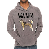 Less People More Dogs Alaskan Malamute Funny Intro Vintage Hoodie | Artistshot