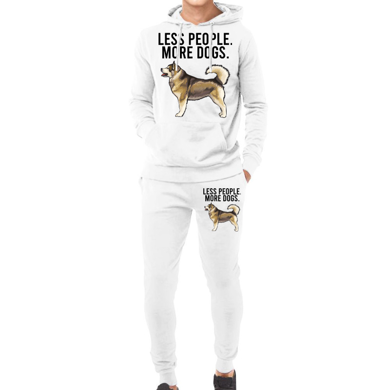 Less People More Dogs Alaskan Malamute Funny Intro Hoodie & Jogger Set | Artistshot