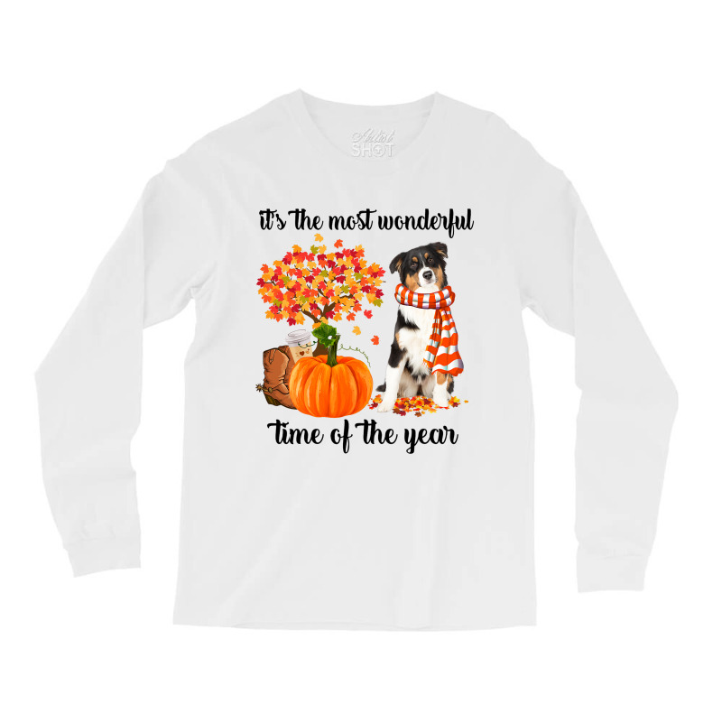 Its The Most Wonderful Time Of The Year Aussie Dog Long Sleeve Shirts by FriedBarcia | Artistshot