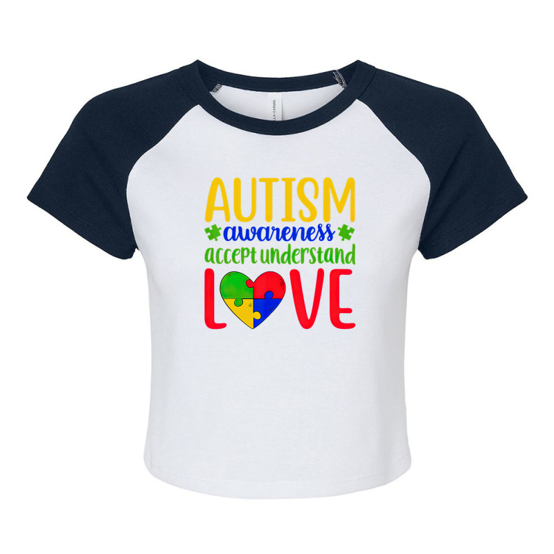 Autism Awareness Accepts Understanding Love Be Kind To Them Raglan Crop Top by LindsayYuh | Artistshot