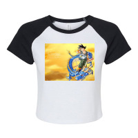 Blue Giant Dragon Raglan Crop Top | Artistshot