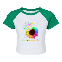 Sunflower Autism Awareness Day Accept Understand Love Raglan Crop Top | Artistshot