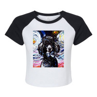 Poodle T  Shirt Standard Black Poodle Night ( Portrait) T  Shirt Raglan Crop Top | Artistshot