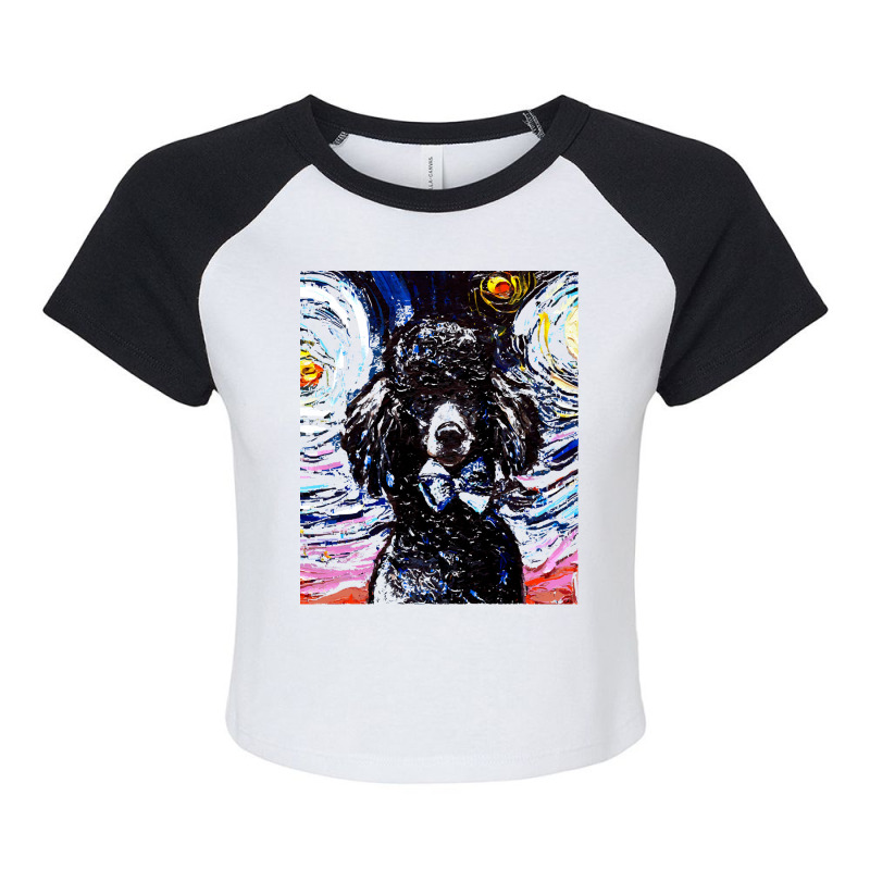 Poodle T  Shirt Standard Black Poodle Night ( Portrait) T  Shirt Raglan Crop Top by jaylinconsidine282 | Artistshot