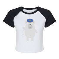 Polar Bear With Handcuffs Raglan Crop Top | Artistshot