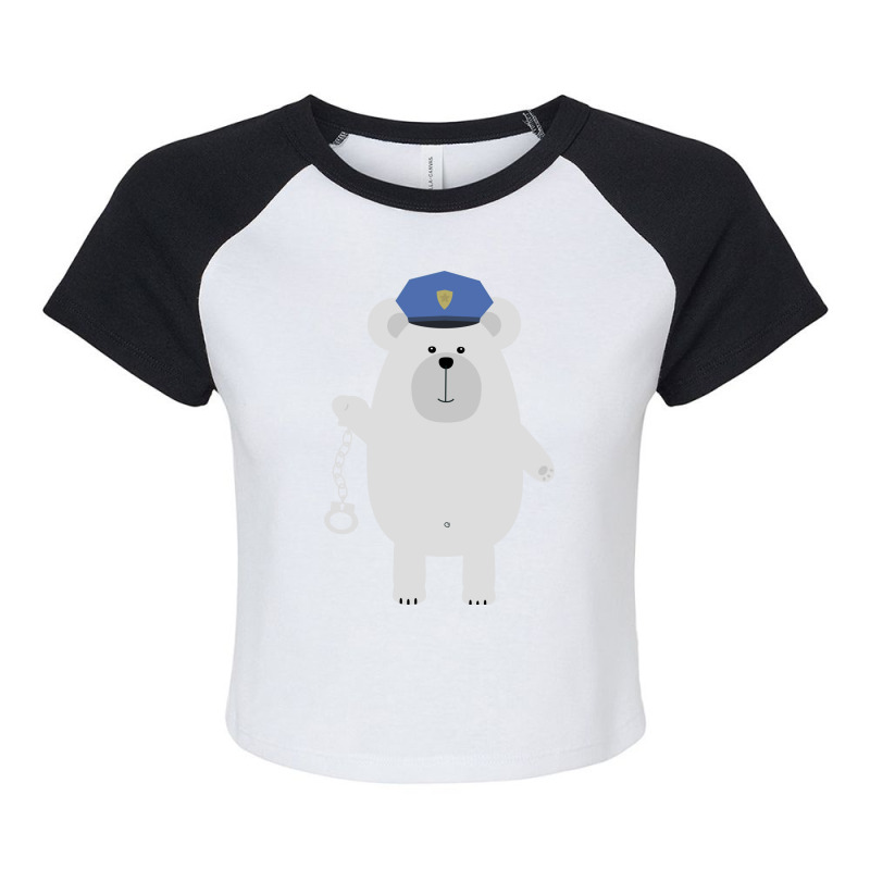 Polar Bear With Handcuffs Raglan Crop Top by CUSER3146 | Artistshot