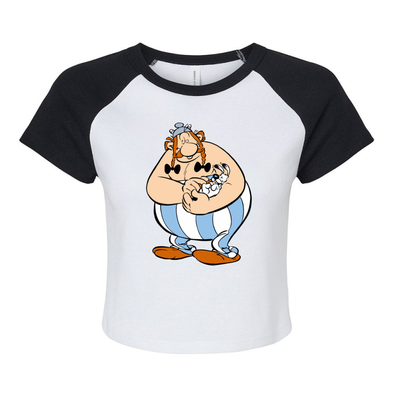 Obelix And Dogmatix Asterix Raglan Crop Top by qimanariski | Artistshot