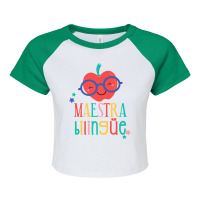 Cute Maestra Bilingue Bilingual Teacher Premium T Shirt Raglan Crop Top | Artistshot