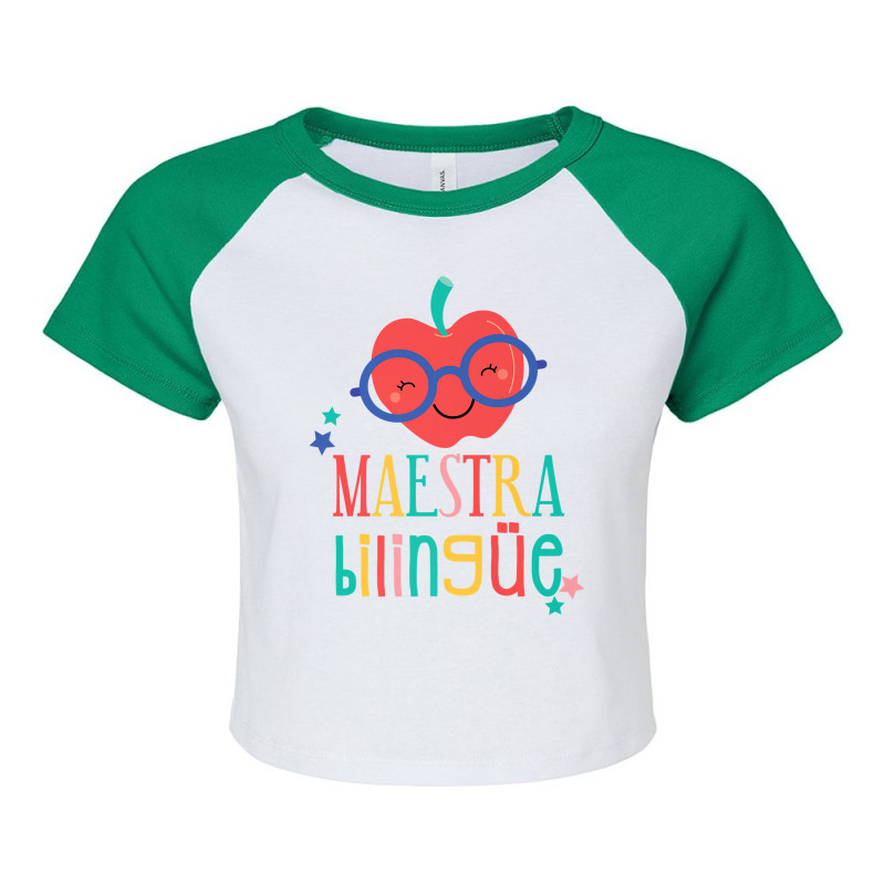 Cute Maestra Bilingue Bilingual Teacher Premium T Shirt Raglan Crop Top by puawhla | Artistshot