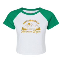 Where The Adventure Begins Anaconda Range Hiking Montana Tank Top Raglan Crop Top | Artistshot