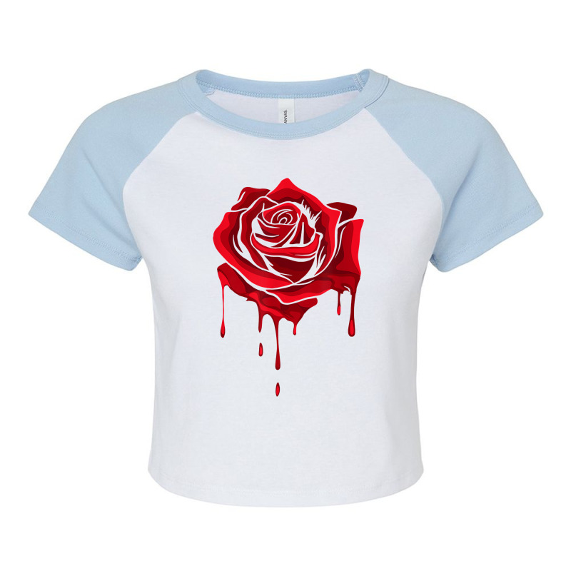 Red Melting Rose   Garden Gardener Botanist Flowers Rose T Shirt Raglan Crop Top by puawhla | Artistshot