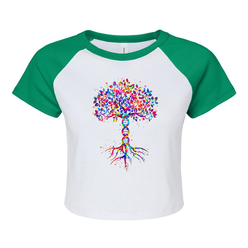 Dna Tree Life Watercolor Genetic Biologist Science Earth Day Raglan Crop Top by Hoang95 | Artistshot