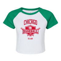 Distressed Cub Retro Look Party Tailgate Gameday Fan Gift T Shirt Raglan Crop Top | Artistshot