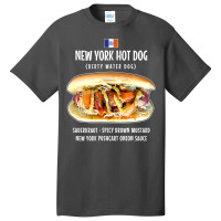 Newyork City Hot Dog Pushcart Bun Ketchup Mustard Sauerkraut T Shirt Basic T-shirt | Artistshot