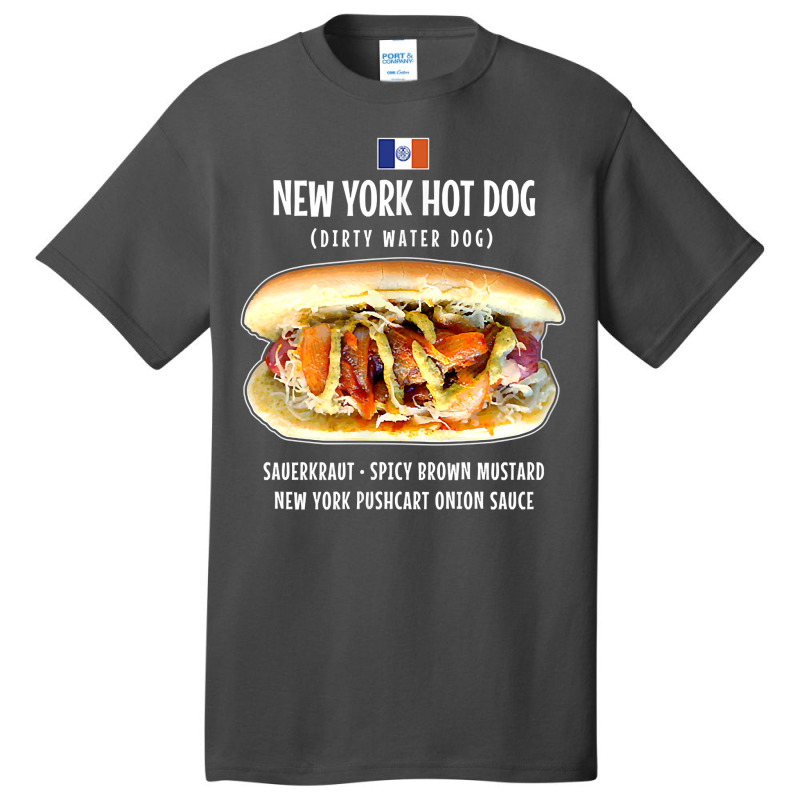 Newyork City Hot Dog Pushcart Bun Ketchup Mustard Sauerkraut T Shirt Basic T-shirt by Smykowskicalob1991 | Artistshot