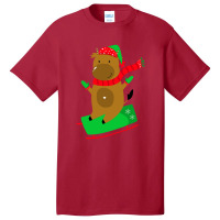 Deer Santa Basic T-shirt | Artistshot