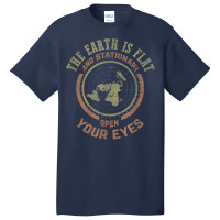 Flat Earth & Stationery Vintage Conspiracy T Shirt Basic T-shirt | Artistshot