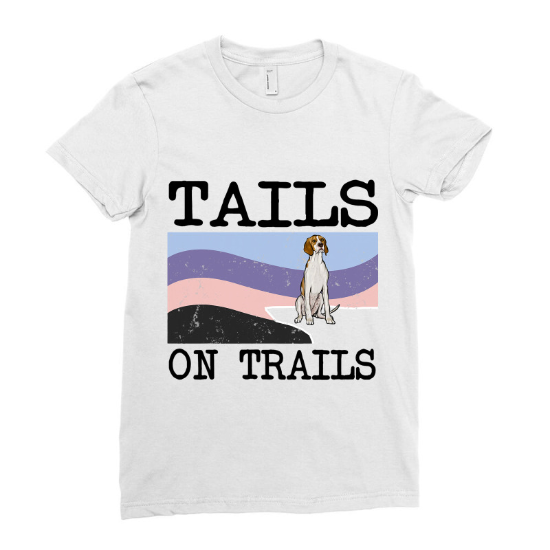 Irish Terrier Tails On Trails Funny Dog Hiking 8 Ladies Fitted T-Shirt by GwendalyForsberg | Artistshot