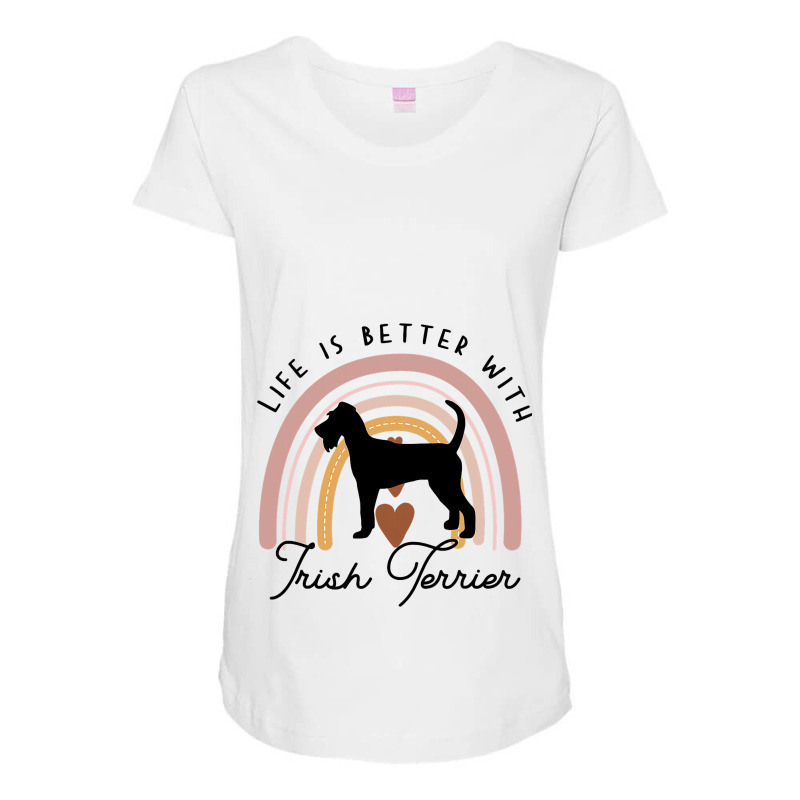 Life Is Better Irish Terrier Rainbow Dog Mom Maternity Scoop Neck T-shirt by NariahPringl | Artistshot