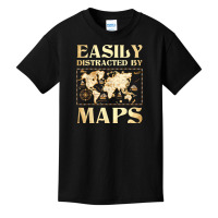 Easily Distracted By Maps   Cartography Geographer Map Lover T Shirt Basic Youth T-shirt | Artistshot