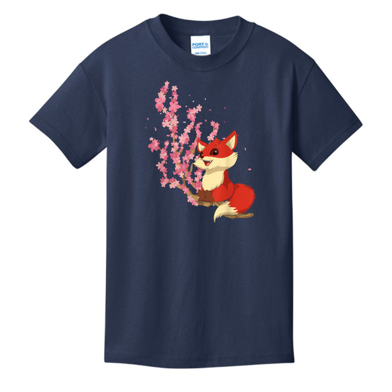 Forest Animal Lover Sakura Cherry Blossom Wildlife Fox T Shirt Basic Youth T-shirt by jermonmccline | Artistshot