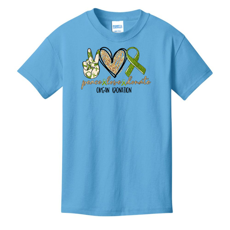 Womens Organ Donation Peace, Love, Donate, Give Someone Life Donate V Basic Youth T-shirt by ebertfran1985 | Artistshot