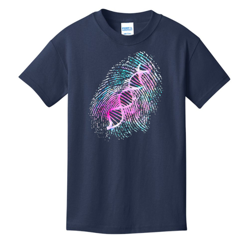 Dna Genetics Color Fingerprint T Shirt Science Biology Shirt Basic Youth T-shirt by holly434 | Artistshot