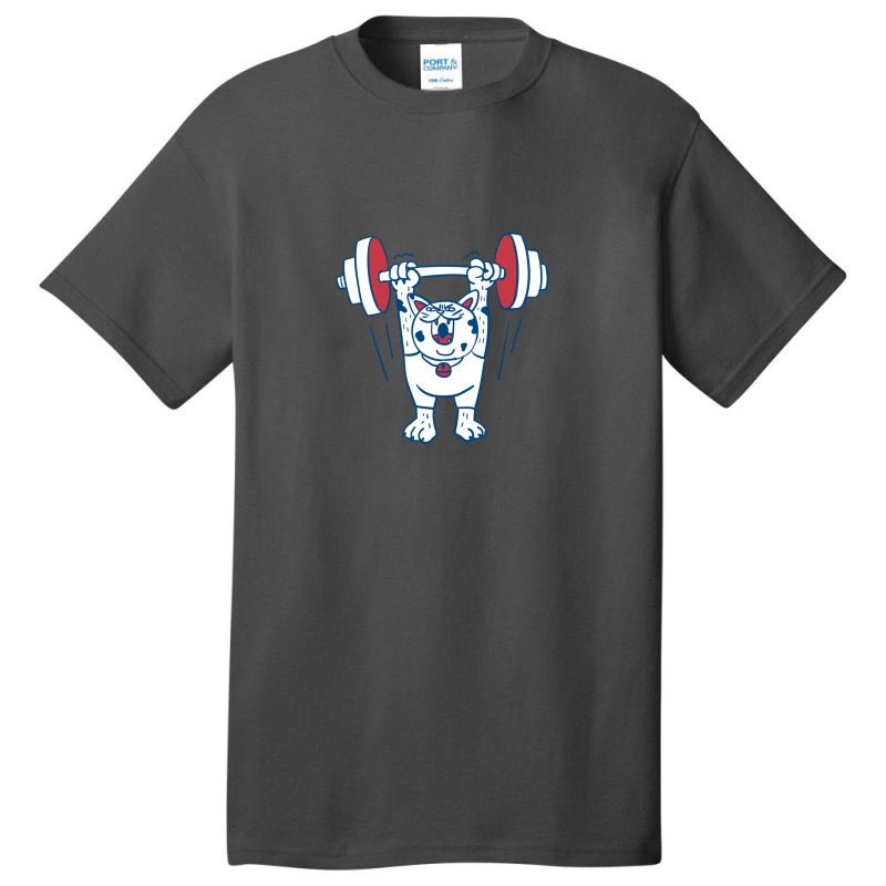 Cat Weightlifter Lifting A Barbell Basic T-shirt by Rich.Collection | Artistshot