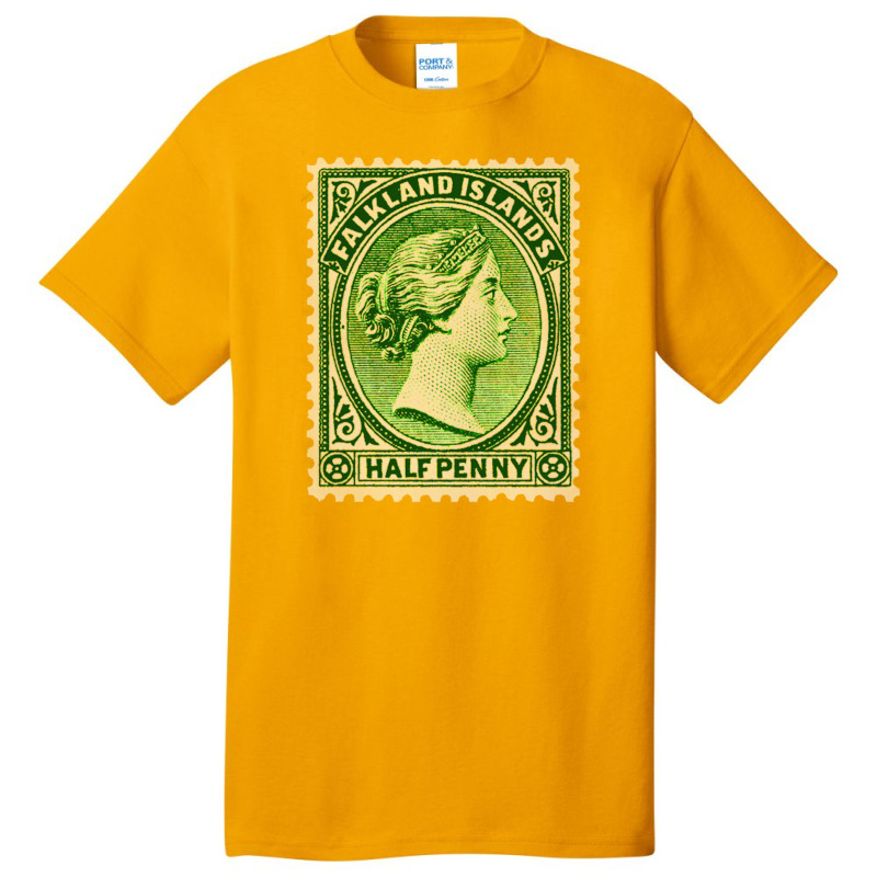 Vintage Falkland Islands Postage Stamp Design Basic T-shirt by sabitung | Artistshot