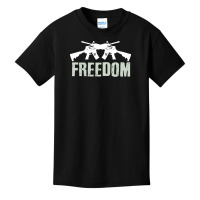 Independence Day T  Shirt Freedom Crossed M4 A1 Machine Guns For Veter Basic Youth T-shirt | Artistshot