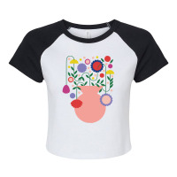 Flowers T  Shirtjar  Flowers Mediterranean Happy Time Traveling Colorf Raglan Crop Top | Artistshot