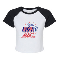 Concacaf Nations League 2021 Usa Champion Shirt Raglan Crop Top | Artistshot