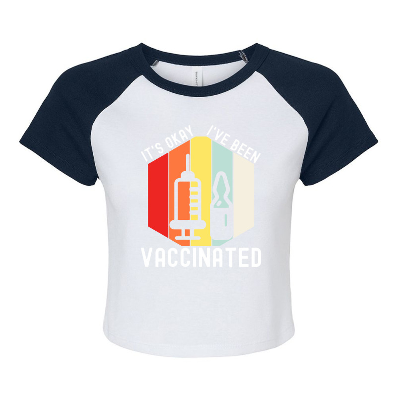 Vaccinated Vaccine Pro Vaccination Immunization Raglan Crop Top by lapilune | Artistshot