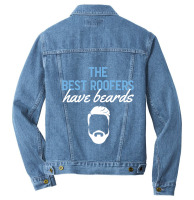 Funny The Best Roofers Have Beards Skilled Roofer Men Denim Jacket | Artistshot