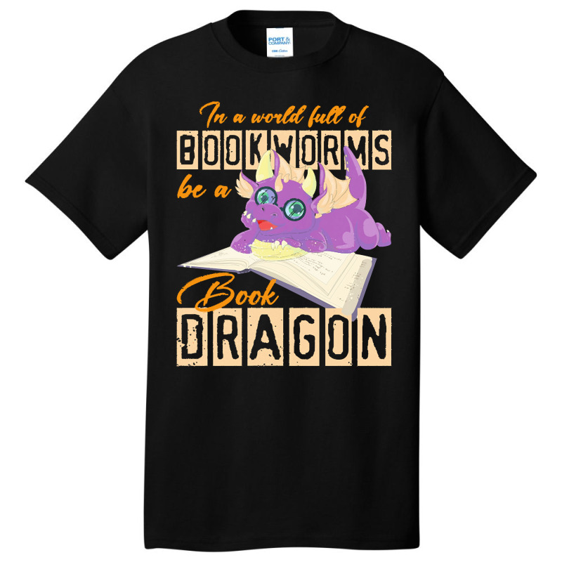 Book Dragon T  Shirt Funny Reading Bookworm Magical Animal Book Dragon Basic T-shirt by wlowe820 | Artistshot