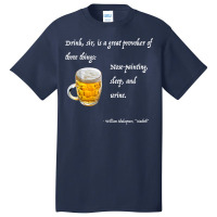 Mens Shakespeare Geek Macbeth Beer Quote T Shirt Basic T-shirt | Artistshot